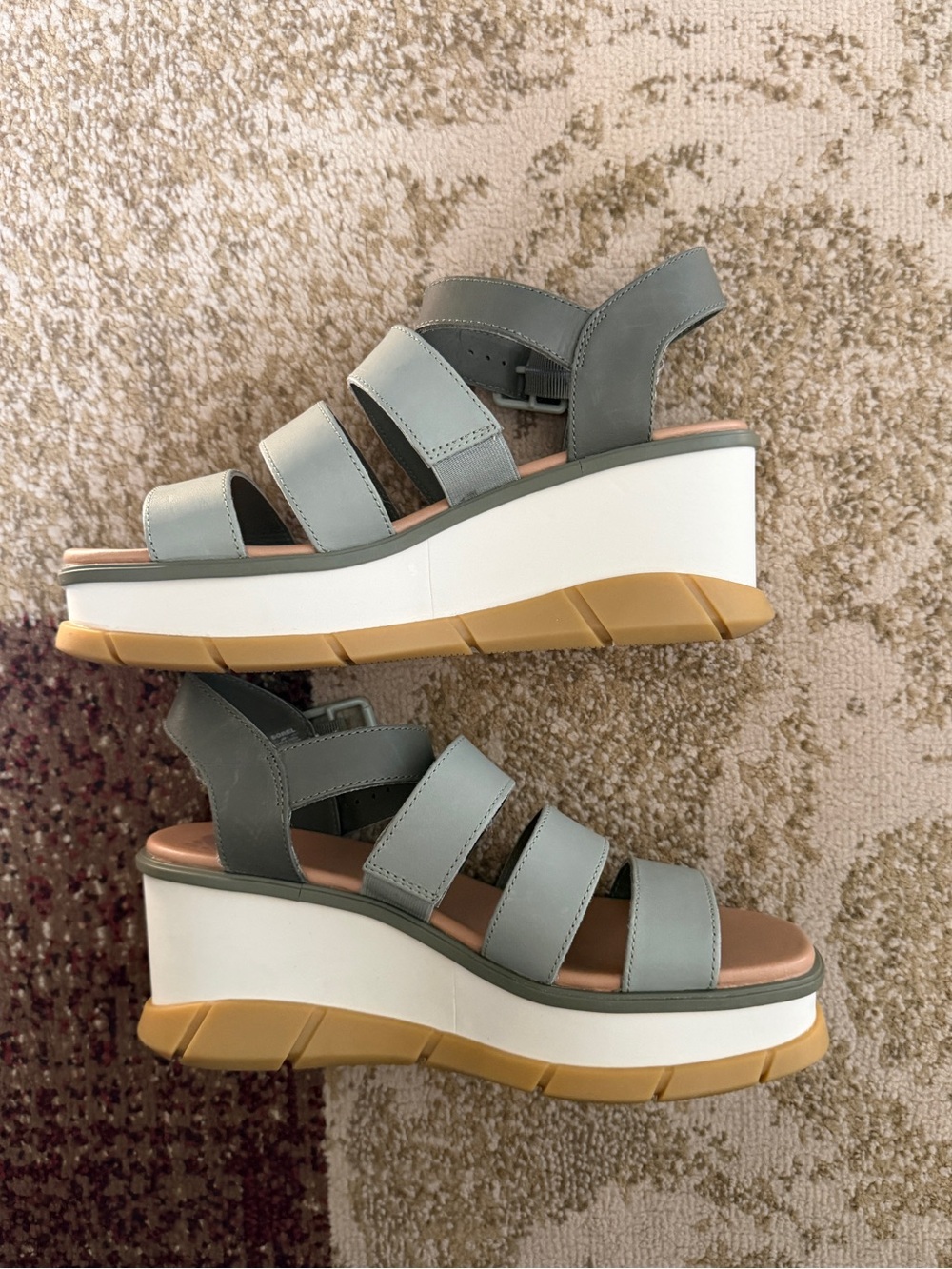 SOREL Chunky Platform Strappy Sandals in Light Green. New in box. - Picture 3 of 6